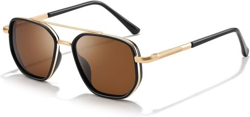 Pro Acme Polarized Aviator Sunglasses for Men & Women, Retro Square Metal Frame UV400 Shades for Driving Travel in Kuwait
