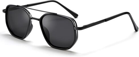Pro Acme Polarized Aviator Sunglasses for Men & Women, Retro Square Metal Frame UV400 Shades for Driving Travel in Kuwait