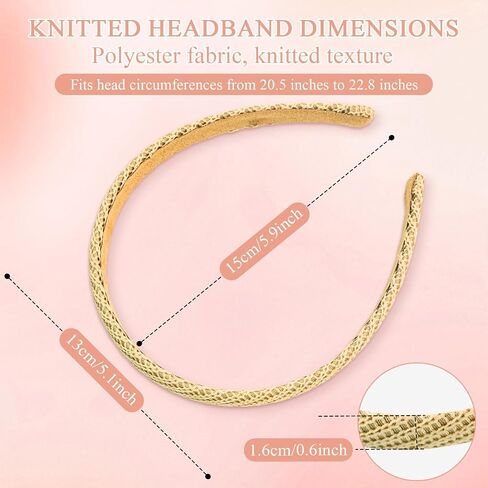 GAQWOK Fashion Non Slip Headbands for Women, 6 PCS Thin Knitted Hairbands Soft Cotton Fabric Headbands in Solid Colors, Cute Hair Accessories for Girls and Women in Kuwait