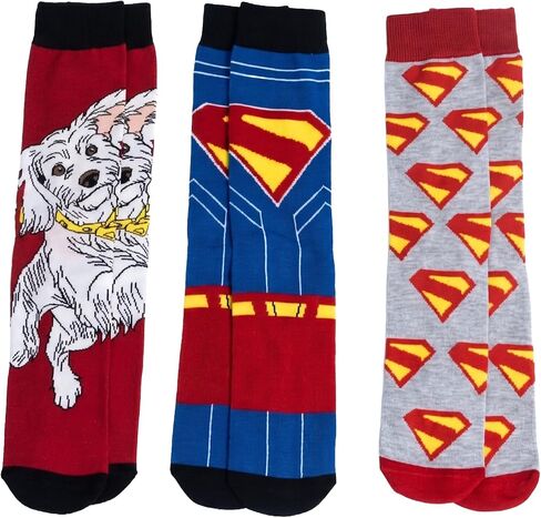 Superman Krypto Costume Logo Symbol 3-Pack Crew Socks Adult Casual Crew Socks in Saudi Arabia