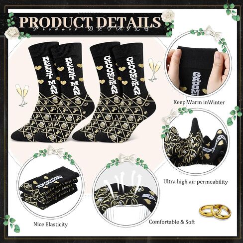 Glitopper 49 Pcs Groomsmen Gifts Set of 8, Groomsmen Proposal Box with Ace of Spades Poker Bottle Opener Tuxedo Gift Bags Socks Sunglasses Ties Greeting Cards Twine for Wedding Men Presents Favors in Kuwait