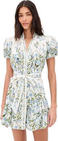 alice + olivia Women's Cora Short Sleeve Tiered Mini Shirt Dress in Kuwait