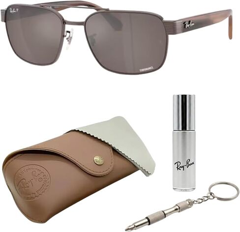 نظارات شمسية Ray-Ban RB3751CH CHROMANCE POLARIZED ذات شكل مربع دائري مع مجموعة النظارات الرسمية in Kuwait