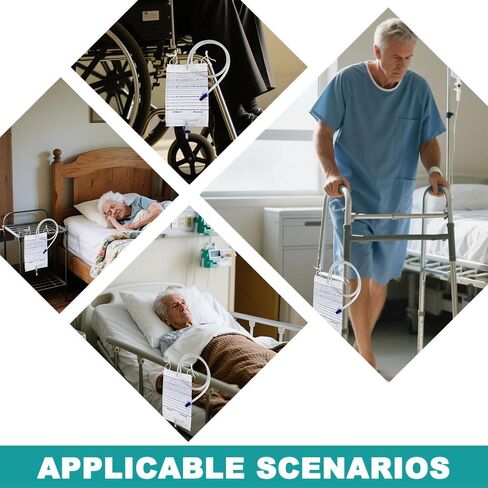 Disposable Urine Drainage Bags 2000ml with 90cm Kink Resistant Tubing and Cross Anti Reflux Valve for Incontinence Bedbound Seniors Post Surgery Care, 10 Pack in Saudi Arabia