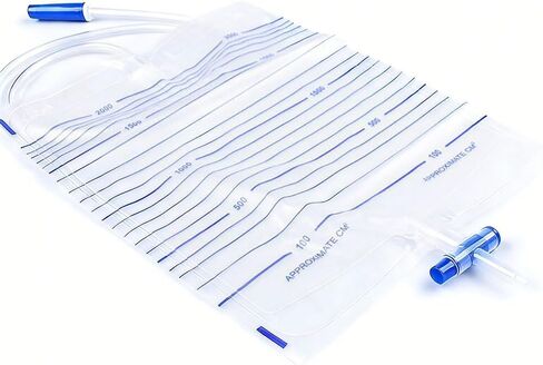 Disposable Urine Drainage Bags 2000ml with 90cm Kink Resistant Tubing and Cross Anti Reflux Valve for Incontinence Bedbound Seniors Post Surgery Care, 10 Pack in Saudi Arabia