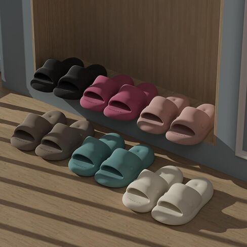 Cloud Slippers for Women Lightweight Pillow Slides Compression Sandals Comfy Soft Thick Sole Non-Slip Shower Shoes in Saudi Arabia