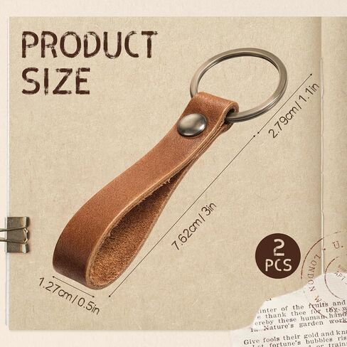 2 PCS Leather Keychain for Man Belt Key Chain Ring, Key Chains Men Car Keys Chain Holder Small Mens Keychain Gifts in Saudi Arabia