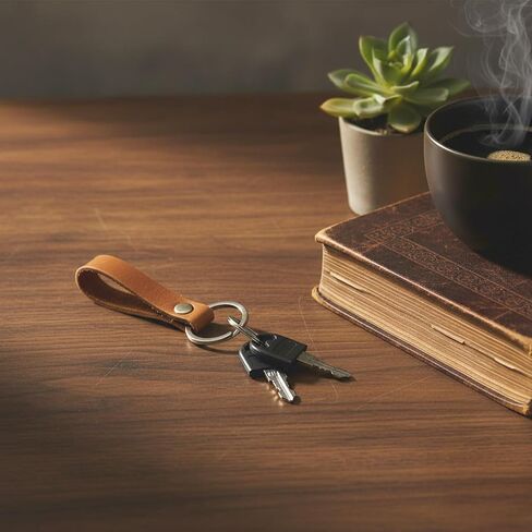 2 PCS Leather Keychain for Man Belt Key Chain Ring, Key Chains Men Car Keys Chain Holder Small Mens Keychain Gifts in Saudi Arabia