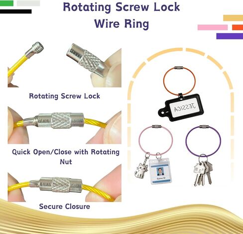 18 Pcs Wire Keychain Cable 6-Inch Steel Wire Key Ring 9-Color Key Chain Cable Ideal for Making DIY Tag Pendants and Matching With Various Decorative Accessories in Saudi Arabia