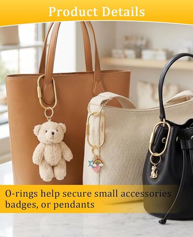 40 Pack Gold Key Rings Carabiner Set, Brass Locking Bag Charm Keychain Clip in Saudi Arabia