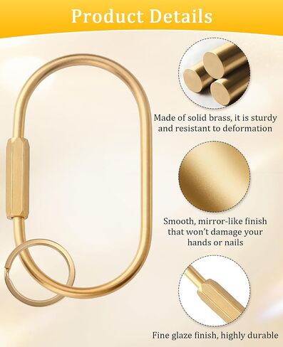 40 Pack Gold Key Rings Carabiner Set, Brass Locking Bag Charm Keychain Clip in Saudi Arabia