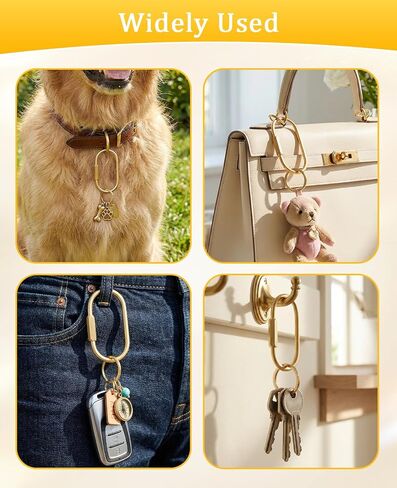 40 Pack Gold Key Rings Carabiner Set, Brass Locking Bag Charm Keychain Clip in Saudi Arabia