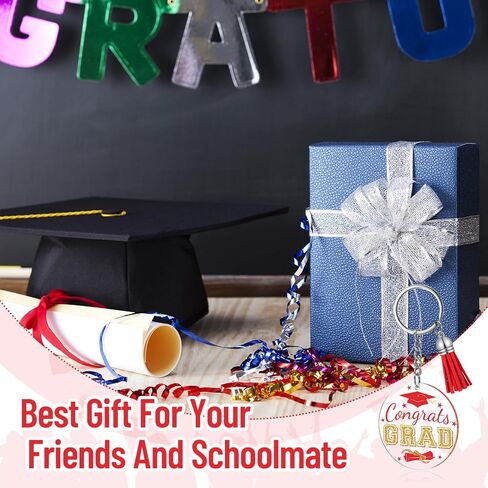 Inbagi 30 Pieces Congrats Grad Keychains Acrylic Keychain with Tassels 2026 Graduation Party Gift Decor(Red) in Kuwait