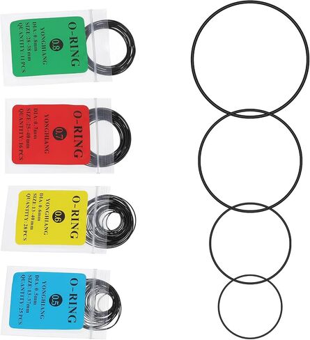 80 Pcs Watch Gasket, 0.5/0.6/0.7/0.8 mm Rubber Sealing Washers for Watch Back Cover (13-40 mm Diameter) in Kuwait