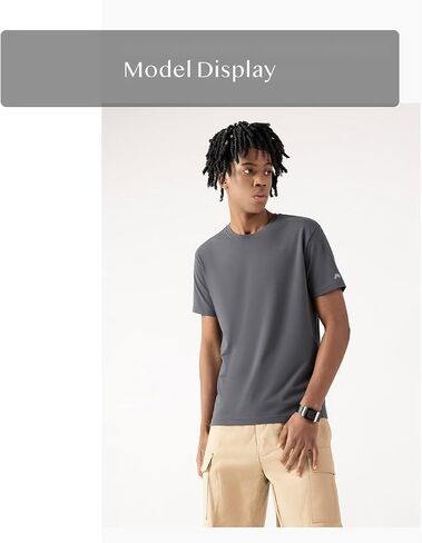 Cooling Luxury T-Shirt, 30% Tencel Lyocell 5.5% Mulberry Silk Men Relaxed Fit Crewneck Breathable Stretch Tee Summer in Saudi Arabia