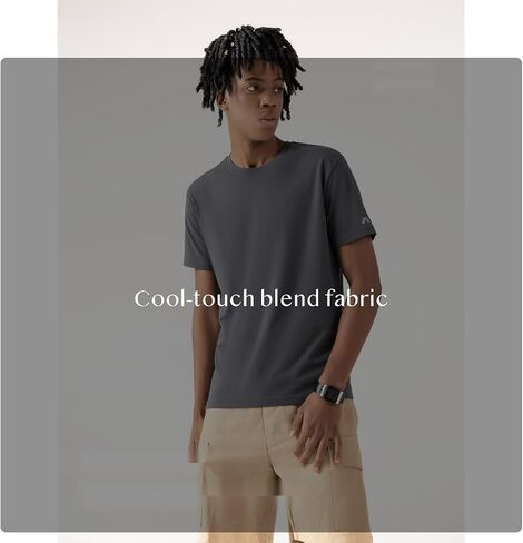 Cooling Luxury T-Shirt, 30% Tencel Lyocell 5.5% Mulberry Silk Men Relaxed Fit Crewneck Breathable Stretch Tee Summer in Saudi Arabia