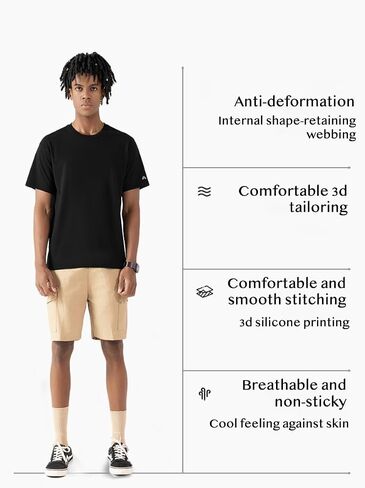 Cooling Luxury T-Shirt, 30% Tencel Lyocell 5.5% Mulberry Silk Men Relaxed Fit Crewneck Breathable Stretch Tee Summer in Saudi Arabia