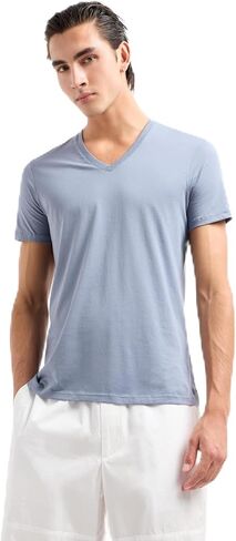 Armani Exchange Men's Pima Cotton Jersey Short Sleeve V-Neck T-Shirt in Kuwait