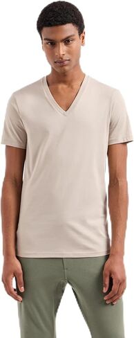 Armani Exchange Men's Pima Cotton Jersey Short Sleeve V-Neck T-Shirt in Kuwait