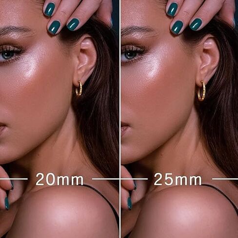 Gold Earrings for Women 14K Gold Hoop Earrings for Women Chunky Classic Huggie Earring Everyday in Saudi Arabia
