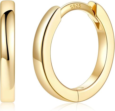 Silvora 14K Gold Plated Huggie Hoop Earrings for Women, Small Hoop Earrings with 925 Sterling Silver Posts, Hypoallergenic Cartilage Earrings for Sensitive Ears 8/10/12/14/16/18/20mm in Kuwait