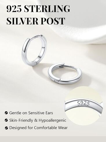 Silvora 14K Gold Plated Huggie Hoop Earrings for Women, Small Hoop Earrings with 925 Sterling Silver Posts, Hypoallergenic Cartilage Earrings for Sensitive Ears 8/10/12/14/16/18/20mm in Kuwait
