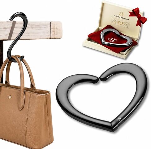 Heart Purse Hanger — FafaConcepts | Portable Bag Hanger for Table and Travel | Sleek Heavy Duty Purse Hook | Unisex | Up to 30 lbs | Platinum in Saudi Arabia