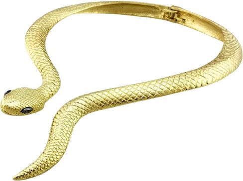 14K Gold Filled Snake Necklace For Women And Men, 925 Sterling Silver Vintage Egyptian Gorgeous Wild Serpent Rhinestone Blue Turquoise Snake Neck Choker Necklace, Reputation Necklace in Kuwait