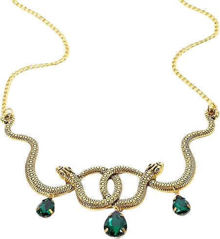 14K Gold Filled Snake Necklace For Women And Men, 925 Sterling Silver Vintage Egyptian Gorgeous Wild Serpent Rhinestone Blue Turquoise Snake Neck Choker Necklace, Reputation Necklace in Kuwait