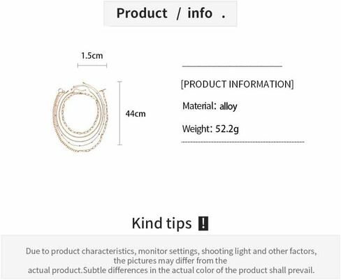 Layered Gold Chain Necklaces for Women 5-in-1 Stacked Paperclip Cuban Link Rhinestone Statement Choker Jewelry in Saudi Arabia
