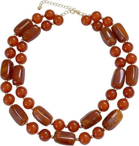 Chunky Colorful Beaded Necklace for Women Colorful Acrylic Beaded Choker Round Beads Statement Necklace Fashion Jewelry Accessiores in Saudi Arabia