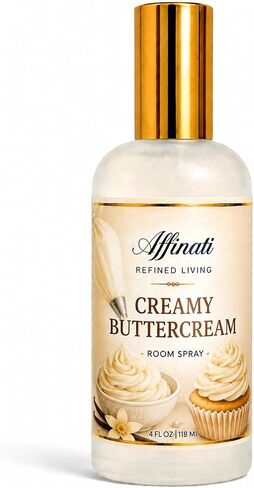 Affinati Creamy Buttercream Room Spray, 4 oz – Highly Fragrant Sweet Vanilla Frosting Home Fragrance, Air Freshener Odor Eliminator, Room Spray in Kuwait