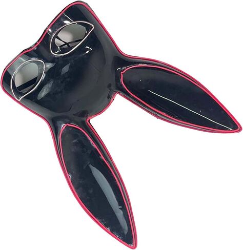 Bunny Half Face Mask, Glowing Rabbit Mask Accessory for Halloween Party Supplies Pink and White Lights in Kuwait