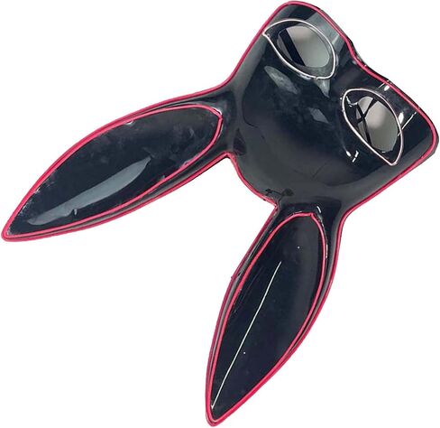 Bunny Half Face Mask, Glowing Rabbit Mask Accessory for Halloween Party Supplies Pink and White Lights in Kuwait
