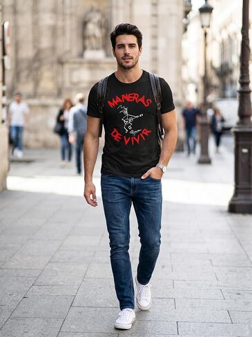 Black, Graphic Print, T-Shirt, Unisex, Regular Fit in Kuwait