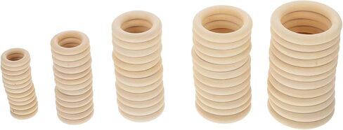 Angoily 60pcs DIY Wooden Rings for Handbag and Curtain Connectors Natural Buckle Rings Crafting Accessories for Home Decoration and Bag Making in Kuwait