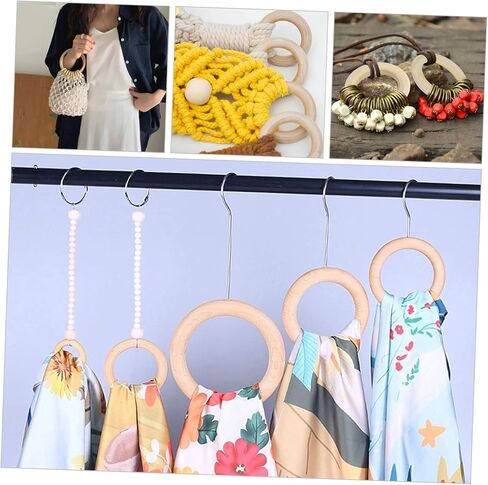 HOMSFOU 60pcs Wooden for Crafts Natural Color Curtain Connecting for Handbags Curtains and Various Craft Projects in Kuwait