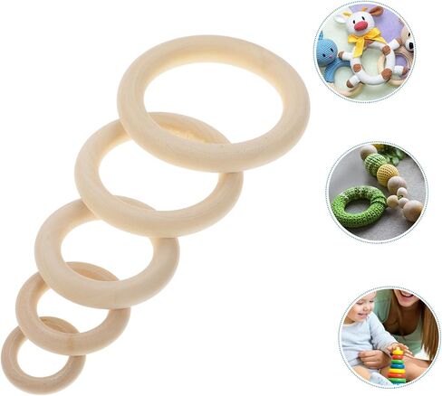 HOMSFOU 60pcs Wooden for Crafts Natural Color Curtain Connecting for Handbags Curtains and Various Craft Projects in Kuwait