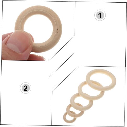 HOMSFOU 60pcs Wooden for Crafts Natural Color Curtain Connecting for Handbags Curtains and Various Craft Projects in Kuwait