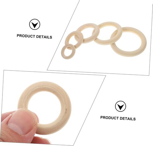 HOMSFOU 60pcs Wooden for Crafts Natural Color Curtain Connecting for Handbags Curtains and Various Craft Projects in Kuwait
