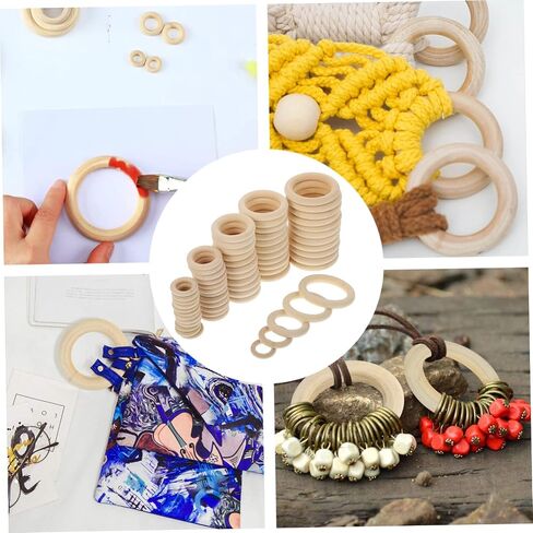 HOMSFOU 60pcs Wooden for Crafts Natural Color Curtain Connecting for Handbags Curtains and Various Craft Projects in Kuwait