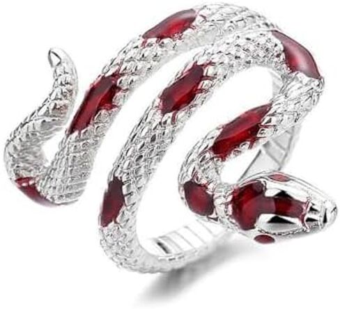 Gothic Snake Ring for Women, Adjustable Open Metal Stacking Ring, Serpent Jewelry for Party in Kuwait