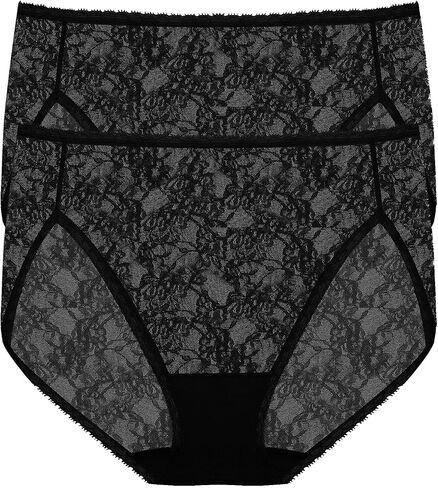 Natori Women's Bliss Allure One Size Lace French Cut-2 Pack 772303P2, Black, OS in Kuwait