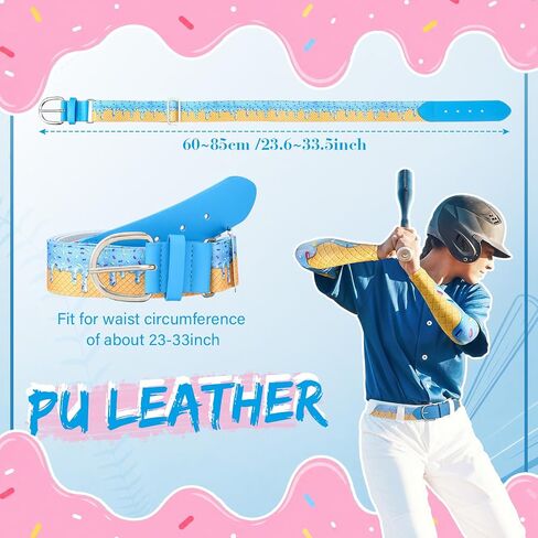 3 Pack Ice Cream Drip Baseball Stuff, Baseball Dirp Arm Sleeve and Belt and Socks for Youth Boy Sport (S,Blue) in Kuwait
