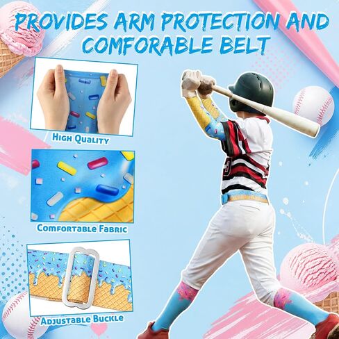 3 Pack Ice Cream Drip Baseball Stuff, Baseball Dirp Arm Sleeve and Belt and Socks for Youth Boy Sport (S,Blue) in Kuwait