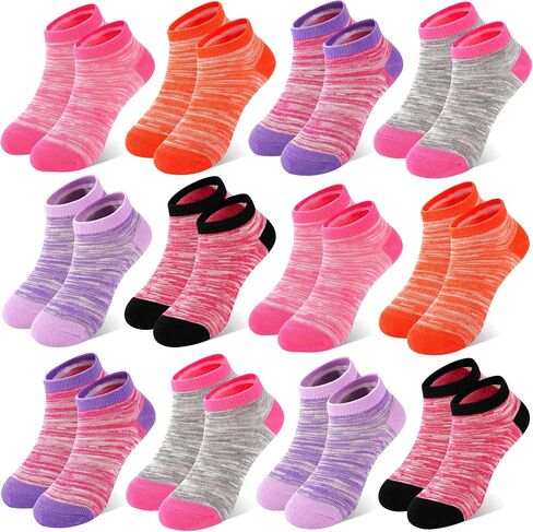 ZERULETS 12 Pairs Kids Socks Boys Ankle Low Cut Athletic Striped Short Socks for Kids Boys Girls 2-10 Years in Saudi Arabia