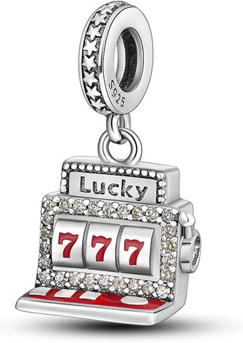 سحر متدلي من Lucky Slot Machine للسوار، سحر الفضة الاسترليني، سحر هدية عيد الأم in Kuwait
