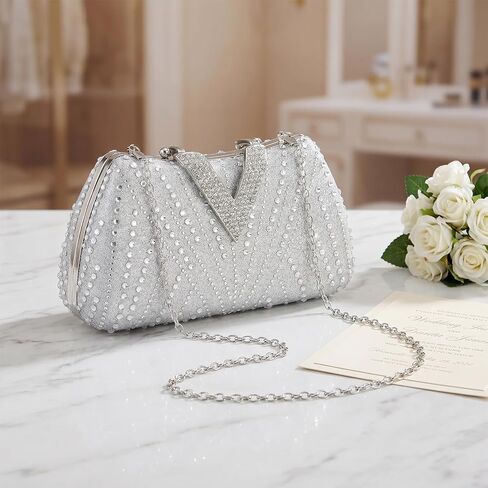 SH Clutch purses for Women Evening Clutch Bag Rhinestone Wedding Party Prom Purse Dressy Handbags in Saudi Arabia