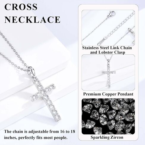 Cross Necklace for Women Girls, Christmas Easter Basket Stuffers Christian Religious Gifts for Daughter Granddaughter Baptism Confirmation Communion Valentines Graduation Gifts for Teen Girl Women in Saudi Arabia
