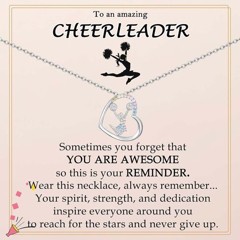 Cheerleader Gifts, Cheerleader Cheer Necklace Gifts for Girls Team, Sport Cheer Cheerleading Stuff Accessories Jewelry Competition Must Have for Girls Daughter 8-10-12-18 Year Old Girl in Saudi Arabia